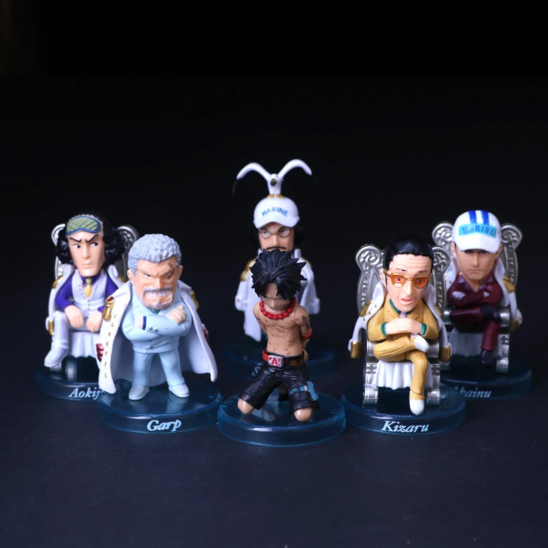 6ピース ロットアニメワンピース海軍提督pvcアクションフィギュア赤ガープエース上に戦争置物モデルおもちゃtfa1734 Null Aliexpress