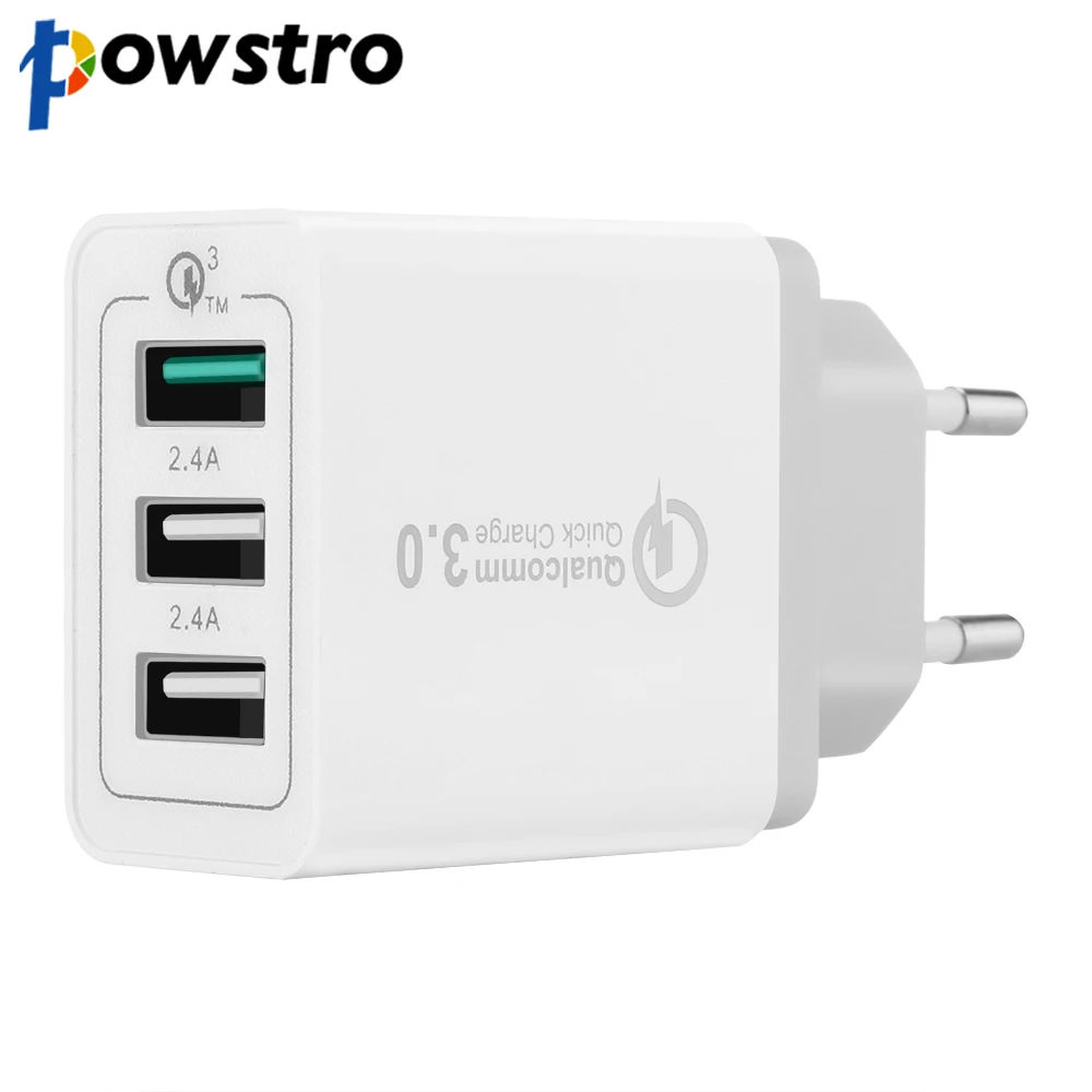 Powstro QC3.0 USB Wall Phone Charger Travel Adapter 3Port
