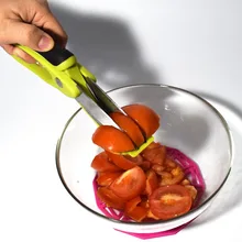 Ножницы для салата с наковальней ножницы для обрезки помидоров Яйцерезка катка форма резак Нескользящая и удобная ручка дизайн