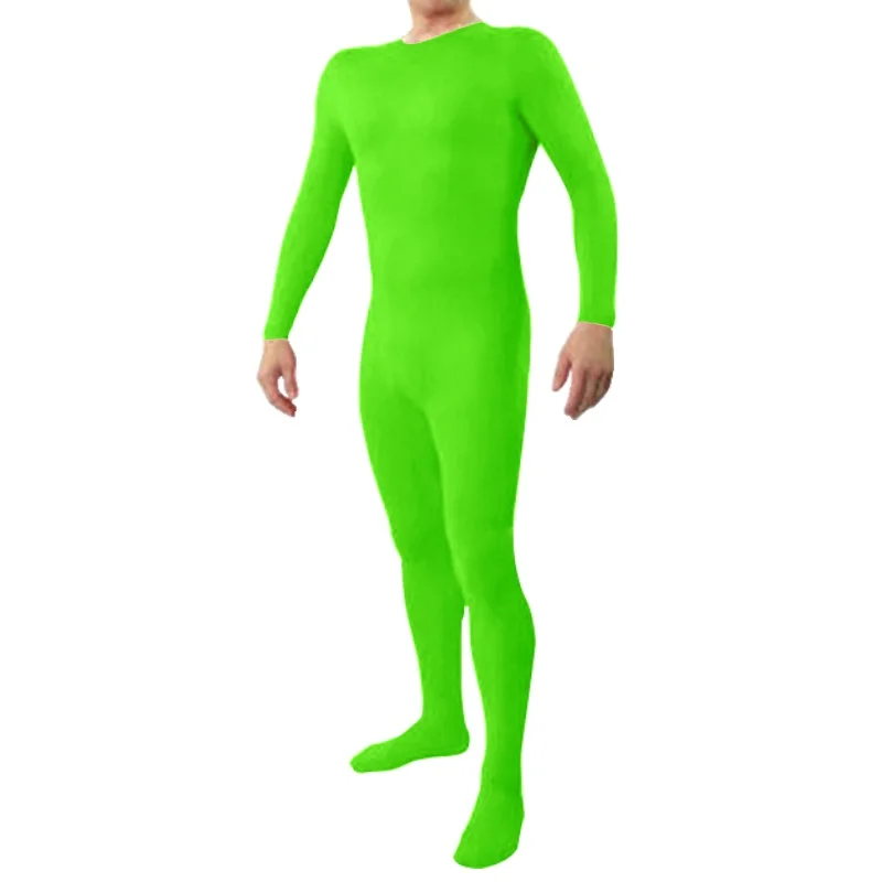 Men Bodysuits Zentai  Suit Shiny Zipper Bodysuit Full Body Tights For  Custom Skin Suit One Piece (5)