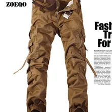 ZOEQO Модные Мульти-карманные мужские камуфляжные брюки повседневные утепленные брюки карго 7 цветов размера плюс