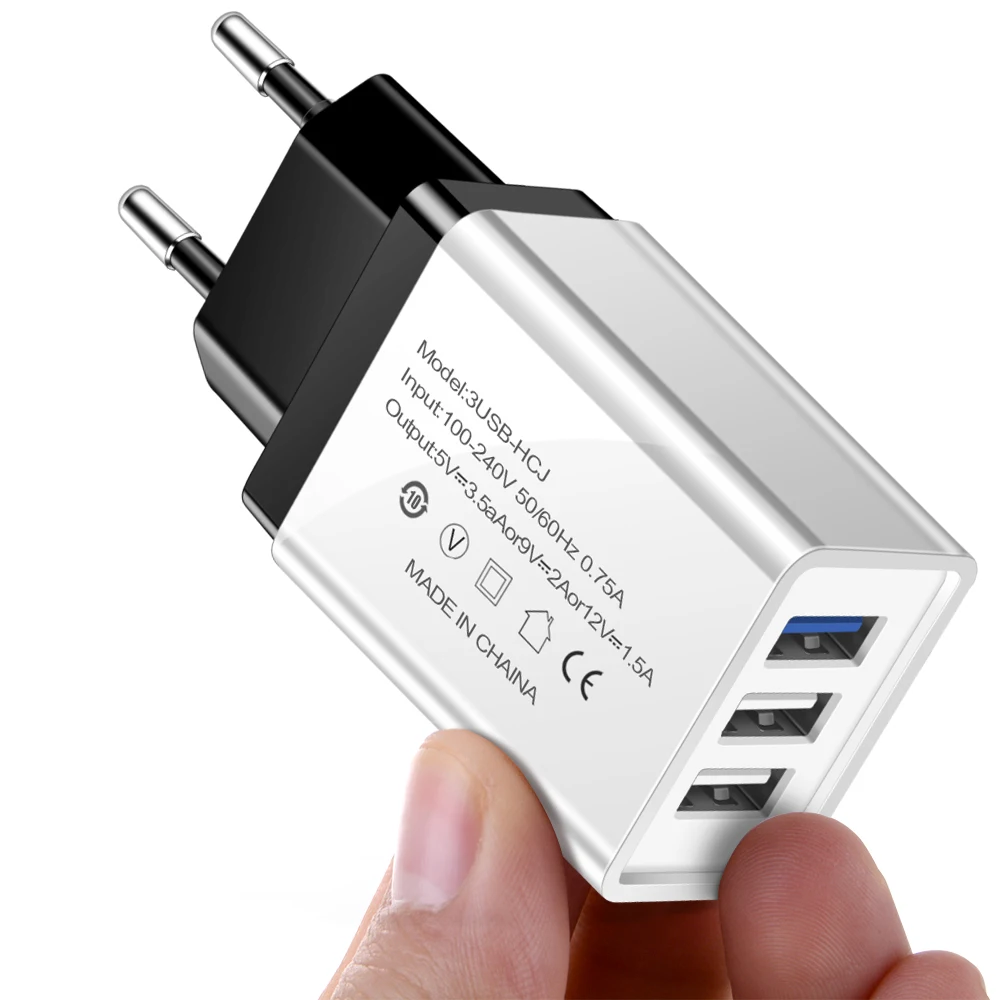 Crouch 5V2A 3U USB Charger EU US Adapter traverl charger charging for apple iphone samsung xiaomi huawei charger micro usb cable
