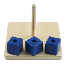 Wooden Montessori Toys Infant Cubes on Vertical Dowel Educational Learning Toys For Toddlers Juguetes Montessori ME2844H