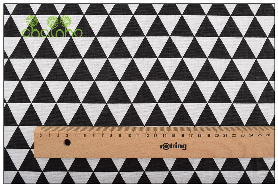 Chainho,6pcs/Lot,Black&White Series,Patchwork Printed Cotton Linen Fabric,For DIY Quilting&Sewing Placemat,Bags Material,25x45cm