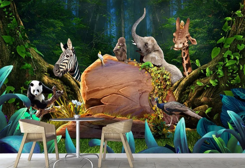 3D обои на заказ для стен настенные фрески с рисунком животных приключения