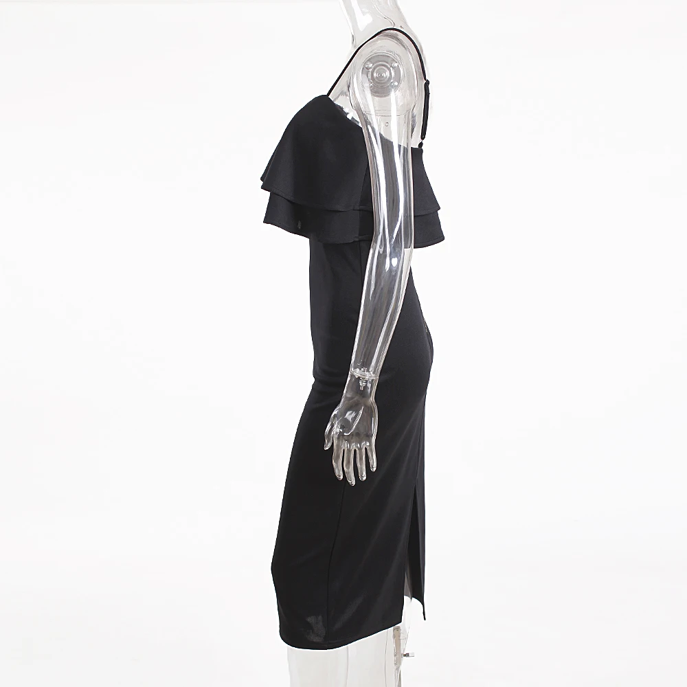 Летние Плиссированные Миди платья белые черные вечерние платья с открытой спиной Спагетти ремень обтягивающее платье-карандаш без рукавов