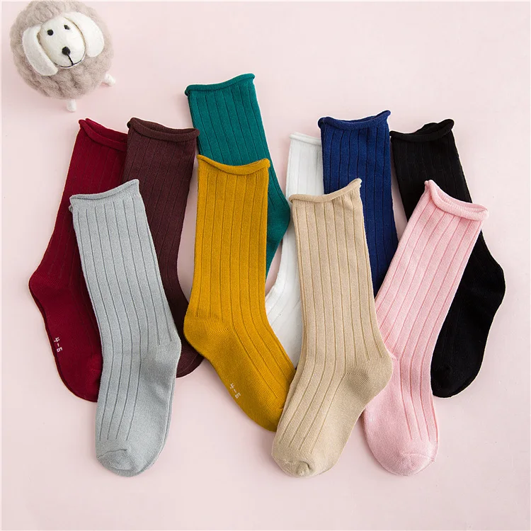 

Spring Summer Baby Boy Girls Crimped Cotton Socks Solid Candy Color Kids Toddler Double Needle Short Socks for Children 1-10Y