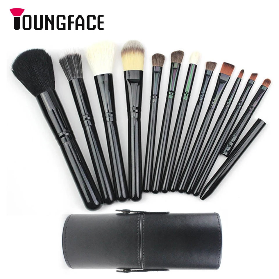 

Goat Hair Makeup Brushes Set High Quality Foundation Powder Blending Eyeshadow 12pcs Make Up Brush Kit Professional Cosmetic Set