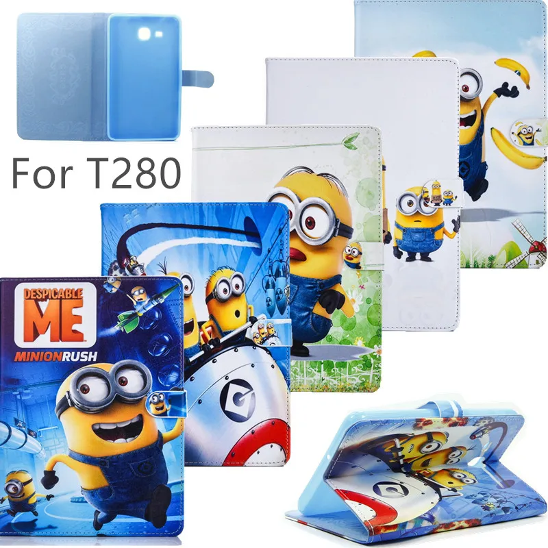 

For Samsung TabA 7"cover Children's case for Samsung Galaxy Tab A 7.0 SM-T280 T285 tablet cover Anime Cartoon Despicable Me
