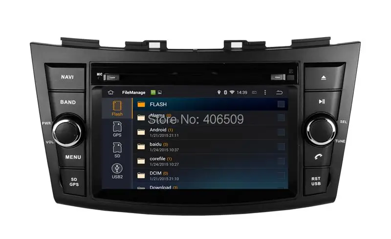 Discount Android 7.1 Car DVD Player GPS Navigation for Suzuki Swift 2011-2013 with Radio BT USB AUX WIFI Audio Video Stereo 4Core+2G RAM 1