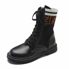 

Women Sexy Winter Lace-Up Round Toe Square Heel Gothic Martin Boots Female Solid Pu Ankle High Platform Motocycle Boots