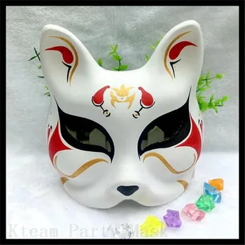 

New Hand- painted Fox Mask Endulge Japanese Full Face PVC Halloween Animal Mask Masquerade Cosplay Party Masks Free Shipping