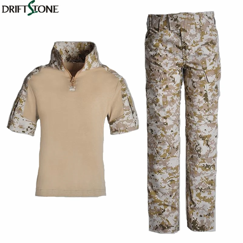 ChildrenTactical, одежда для мальчиков в стиле военной формы, набор боевые брюки и Рубашки с коротким рукавом костюм BDU Military Тактический Шестерни Мультикам для охоты для детей