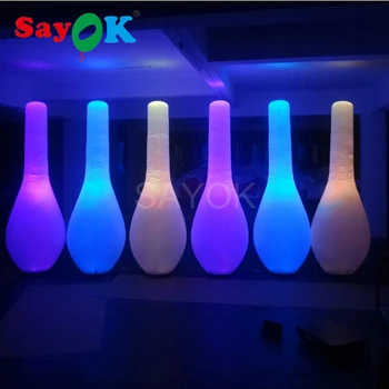 شراء الشحن مجانا نفخ Led حزب ديكورات الاعراس وردة ديكور بإضاءة ليد زهرية/نفخ البولينج شكل Led مع 16 لون التحكم