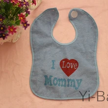 12 шт./компл. YB0024 синий I love mommy Burp Cloths слюнявчик для младенца полотенца Детский нагрудник водонепроницаемый нагрудник