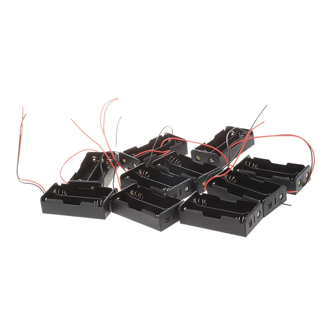 10 pcs. Plastic Black 2 x 3.7V 18650 Batteries Battery Case CoverBattery Storage Boxes