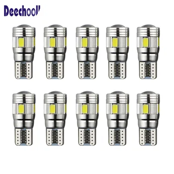 

deechooll 10pcs T10 LED Bulb,W5W 2.8W Car DRL 5630SMD 194 168 Canbus Clearance Lights Dome Interior Lamp Accessories 6500K White