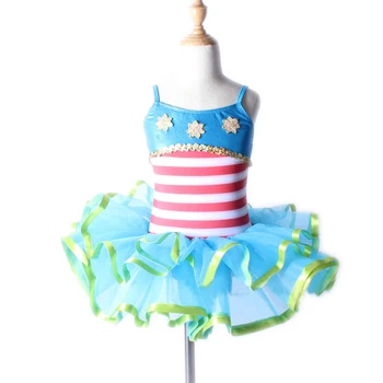 

Girls Red and White Stripes Sky Blue Ballet Tutu Dress for Children Kids Ballet Dance Costumes for Women Dance Leotard Dancewear