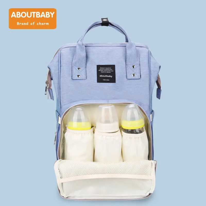 ABOUTBABY الأزياء مومياء الأمومة حقيبة إيث عربة الأشرطة للطفل الرعاية متعددة الوظائف حقيبة ظهر للحفاضات الحفاض الطفل حقيبة w