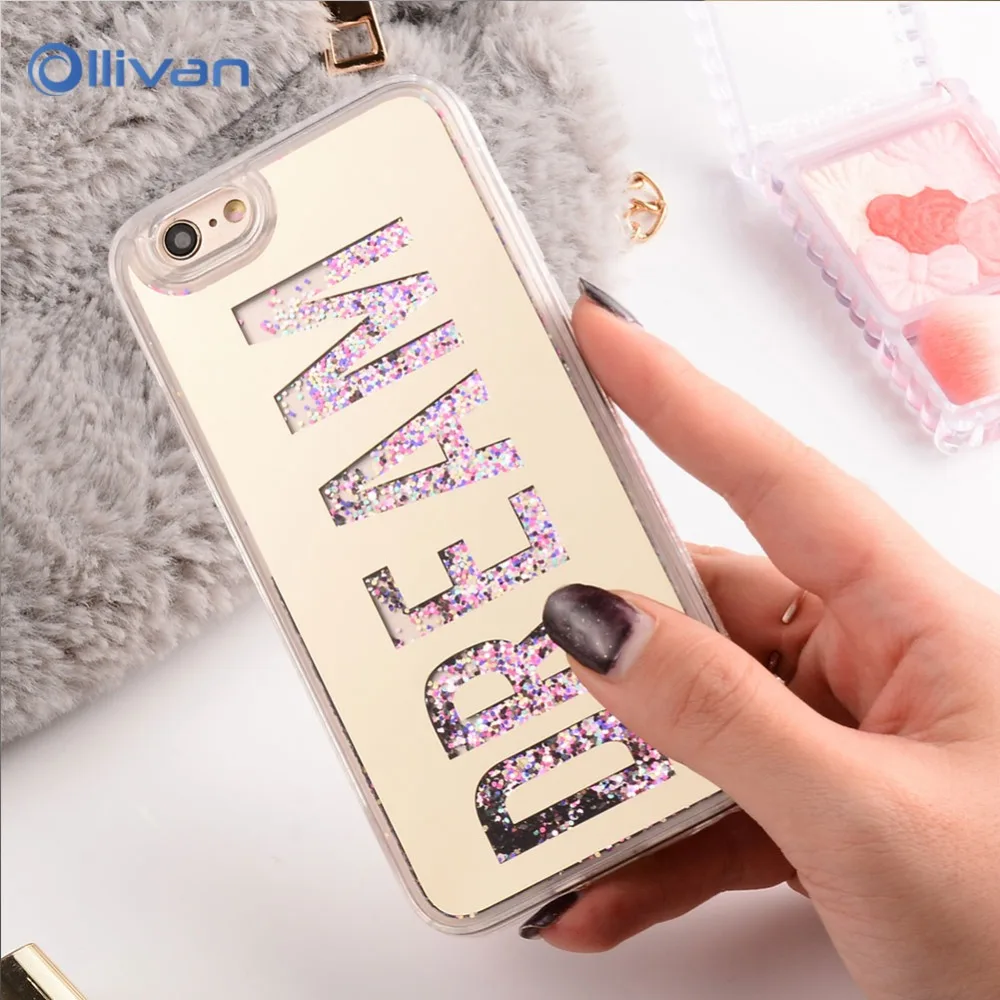 

Luxury Case For IPhone 7 Plus Dream Mirror Glitter Case For IPhone 6 Plus Dynamic Liquid Quicksand Phone Back Cover For IPhone 7