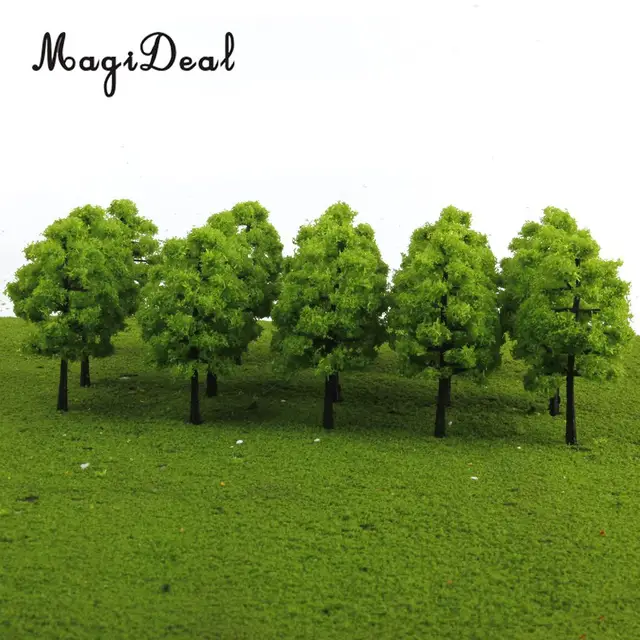 MagiDeal 20Pcs/Lot 1/100 Scale Mini Plastic Model Trees Train Railroad Scenery for House Classroom Park Layout Scene Kids Toy 2