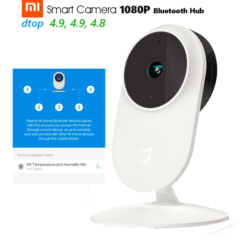 Xiaomi Mijia 1080 P, умная портативная веб-камера, ip-камера, Bluetooth концентратор, 130 градусов, 2,4G/5G, Wi-Fi, ночное видение, TF+ NAS, микрофон, динамик