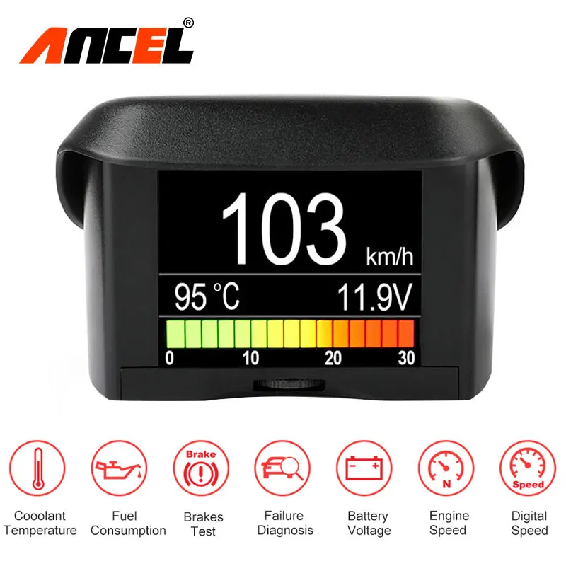 

Ancel A202 Car Onboard Computer Fuel Consumption OBD2 Speed Gauge Thermometer Voltage Water Temperature Meter Digital Display