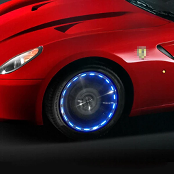 Solar Energy Auto Wheels Flash Light Car Tyre Valve Cap Light Lamp RGB