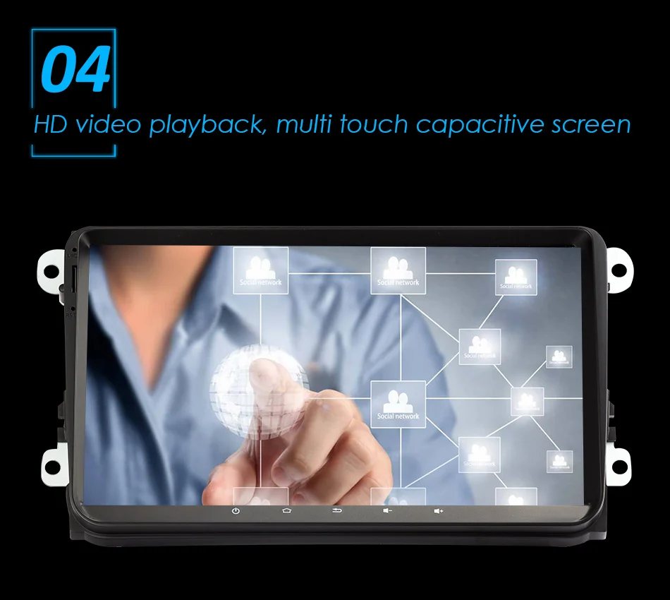 Excellent Eunavi Android 9.0 9 inch Quad core 2 Din  car radio stereo gps for VW Polo Jetta Tiguan passat b6 cc fabia mirror link wifi bt 7