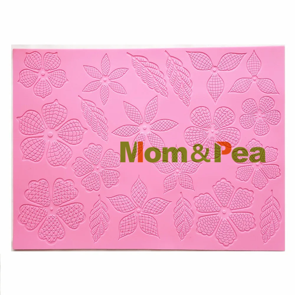 Mom& Pea GX185 Цветы Кружева Плесень торт украшение помадка торт 3D плесень пищевой силиконовые формы