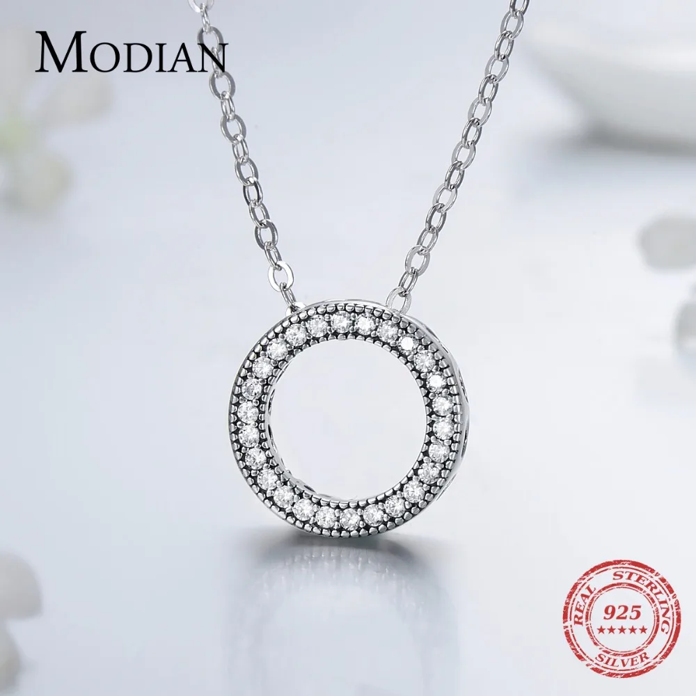 Modian Romantic Real 925 Sterling Silver Fashion Round Hearts Necklace For Women Fantastic Life Wedding Necklaces Jewelry Gift - Image 5
