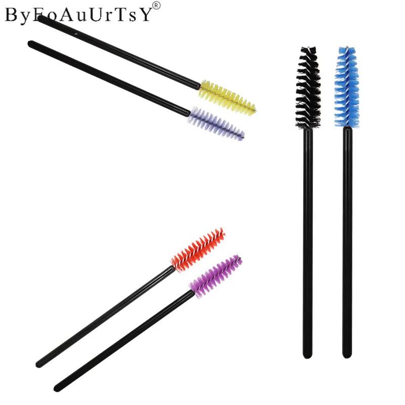 50pcs Disposable Eyelash Brush Comb Mascara Wands Individual Applicator Spoolers Eye Lashes Cosmetic Brush Women Makeup Tools    (10)