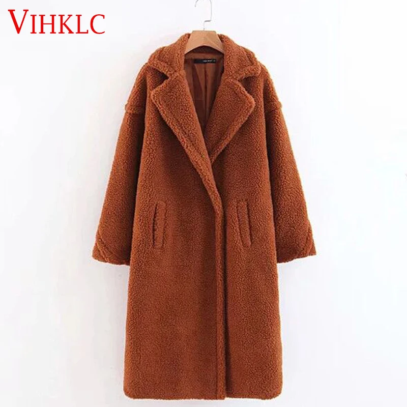 Solid Lamb Fur Teddy Coats Women 2018 Winter High Street