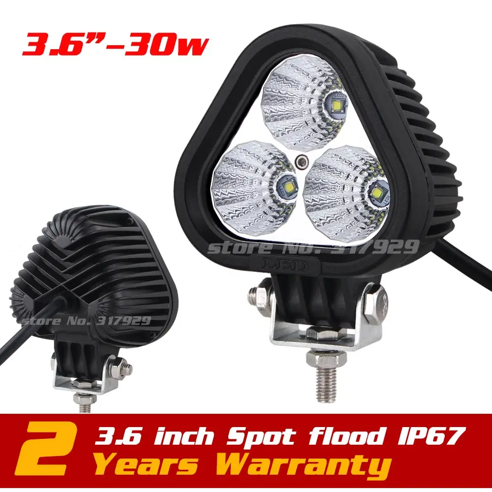 

30W LED Work Light for Motorcycle Tractor ATV Offroad Fog light IP67 Flood Beam LED Worklights External Light more than 27w 18w