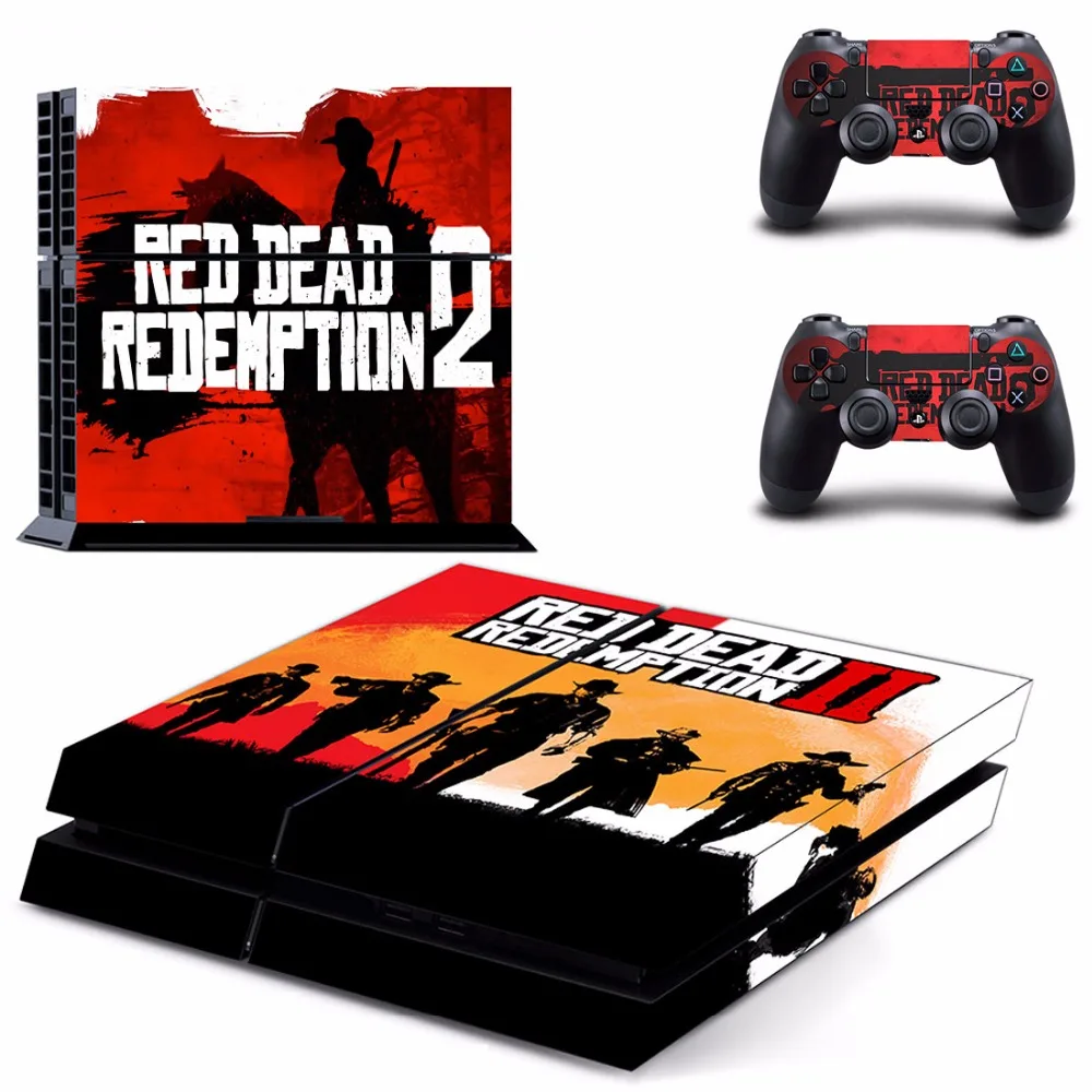 Красный Dead Redemption 2 PS4 Кожа Наклейка для sony playstation 4 консоль и контроллер для Dualshock 4 PS4 Кожа Наклейка