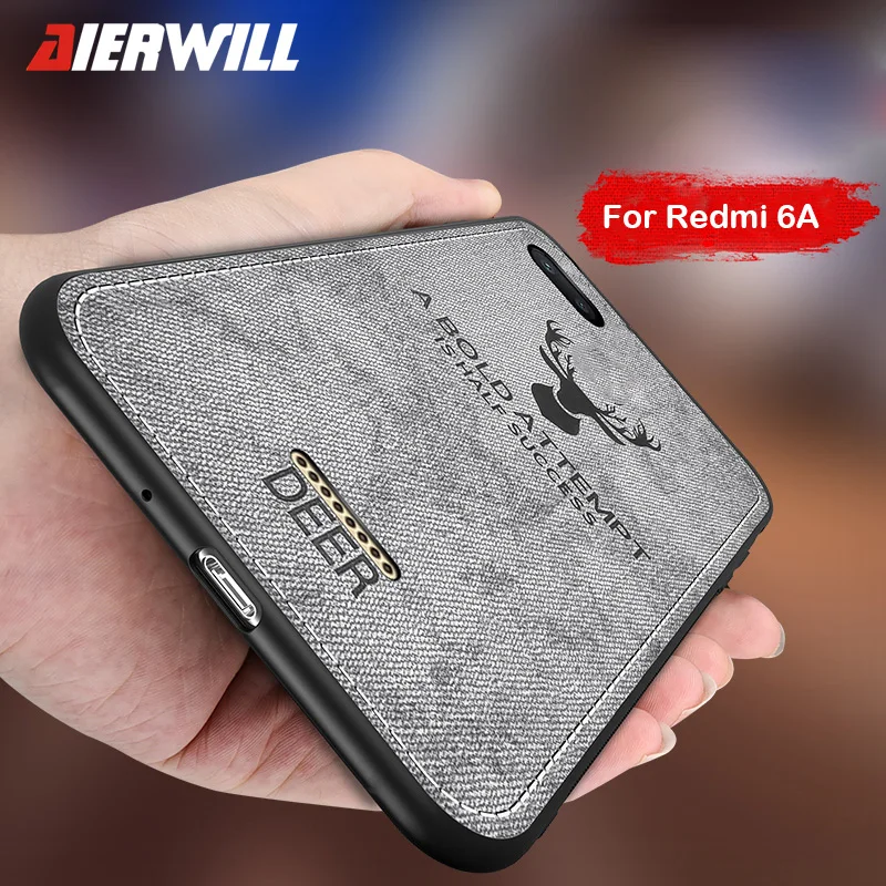 Для xiaomi redmi 6A чехол из ткани с потертостями жесткий для телефона мягкая рамка