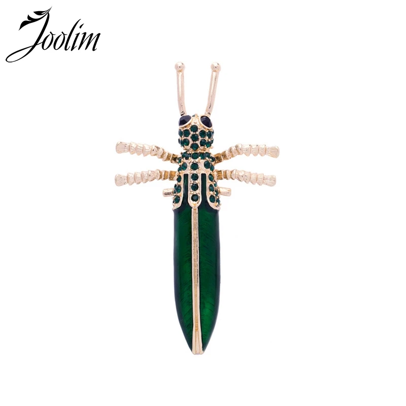 

JOOLIM Jewelry Wholesale/2018 Summer Green Insect Brooch Pin Enamel Pin