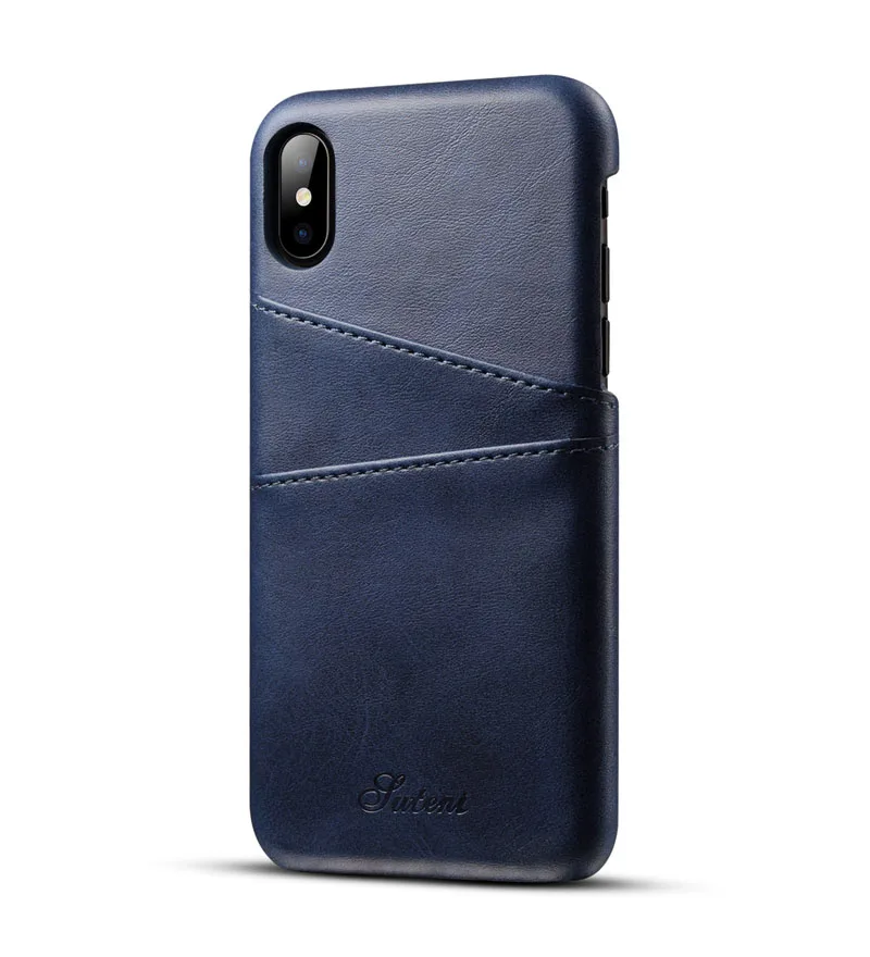Роскошный чехол из искусственной кожи для iPhone XS Max XR, модный держатель для карт, кошелек для телефона, задняя крышка для iPhone 11 Pro Max 8 7 6S Plus, чехол - Цвет: Синий