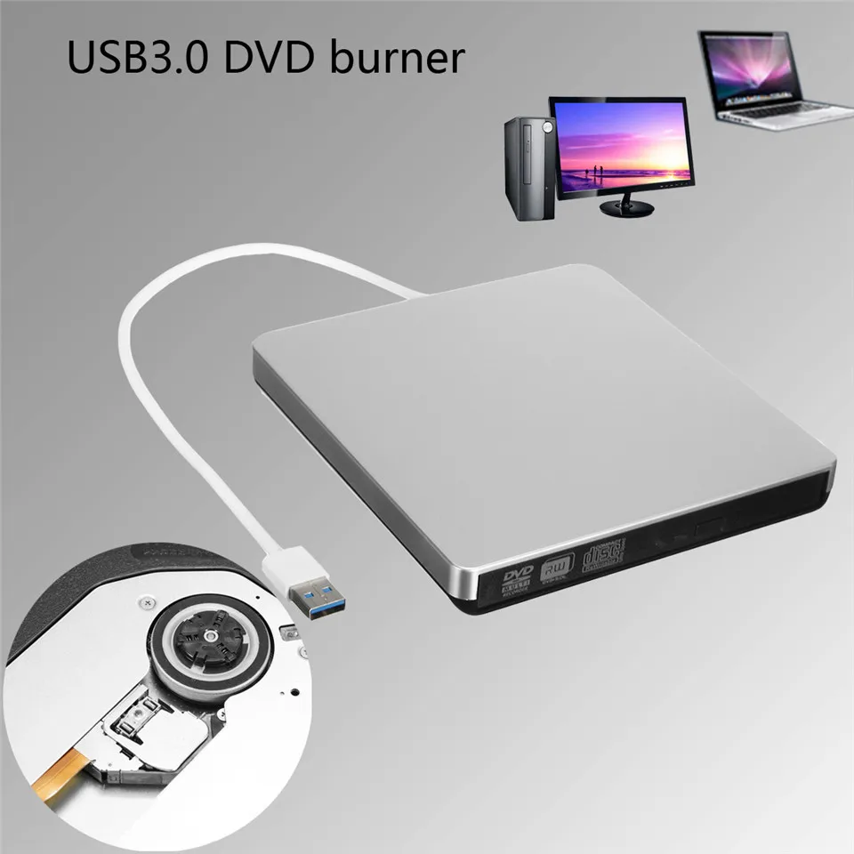 Внешний USB 3,0 DVD CD-RW привод писатель горелки dvd-плеер оптические приводы для ноутбука Настольный ПК