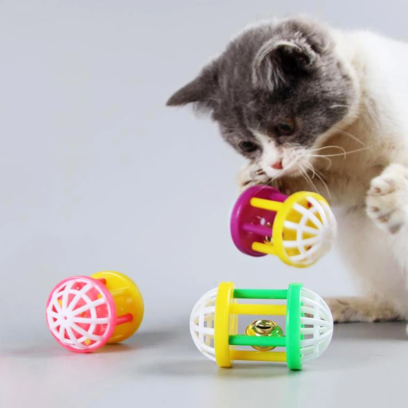 

Plastic Kitten Cat Toy with Dumbbell Jingle Cute Pet Dog Cat Training Sound Toy Funny Small Pet Scratching Toy