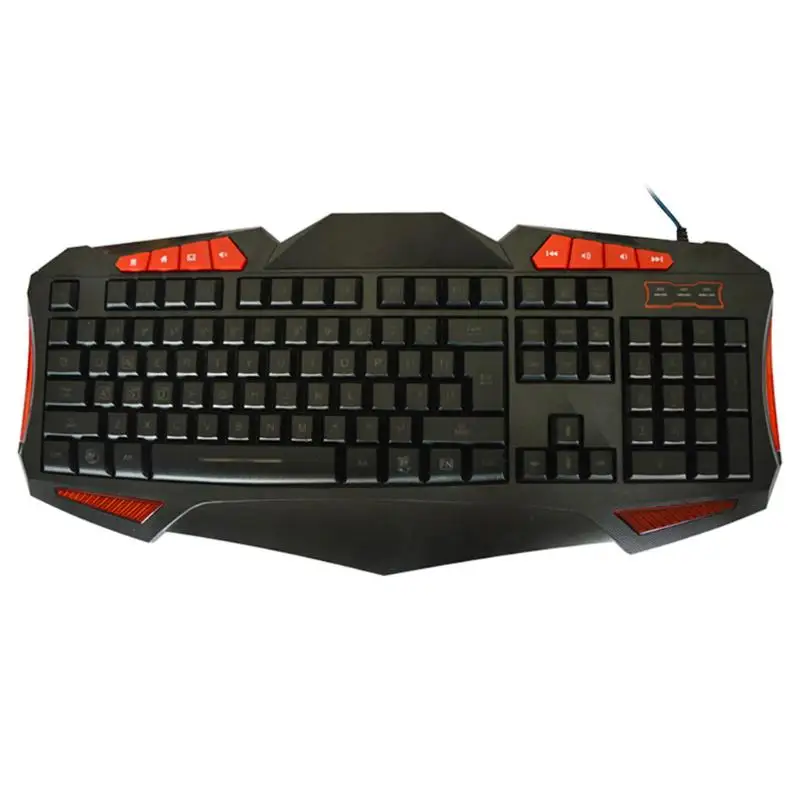 

ALLOYSEED Newest Gaming Keyboard USB Port Wired 107 Keys Multimedia Gaming Keyboard with LED Backlight