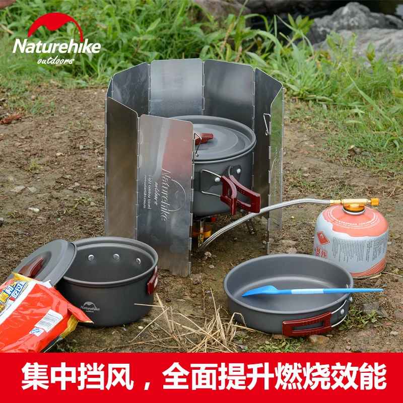Naturehike fábrica Venta al aire libre estufa de Camping plegable parabrisas de cocina accesorios parabrisas pantalla plegable a prueba de viento