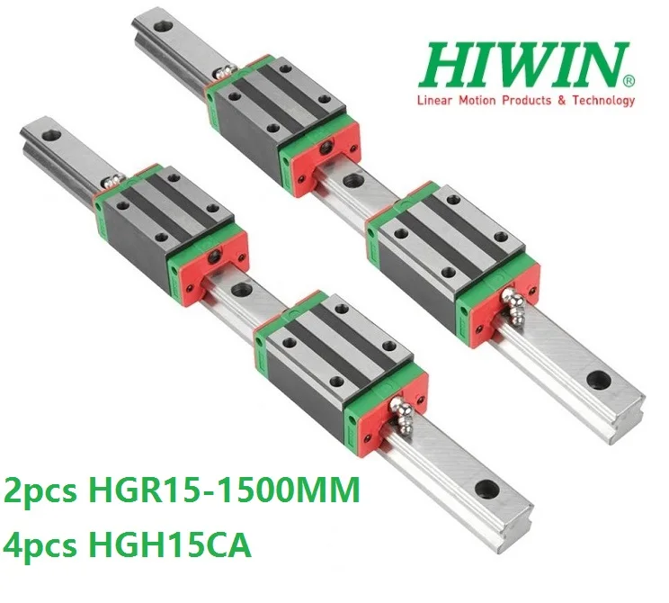 2 шт. 100% Оригинал Hiwin Линейная направляющая HGR15 1500 мм с 4 HGH15CA или HGW15CA линейный