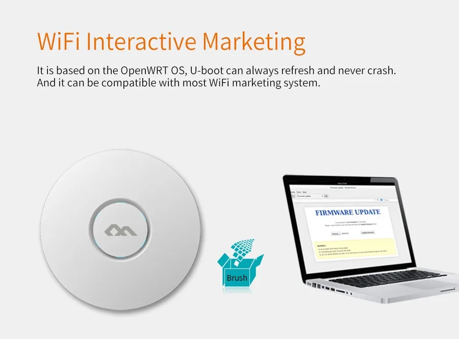 Wifi Ceiling AP Wall-mounted Access Point 300Mbps High Power Wi-fi Coverage 48V POE Power Adapter Wireless Indoor Ceiling AP