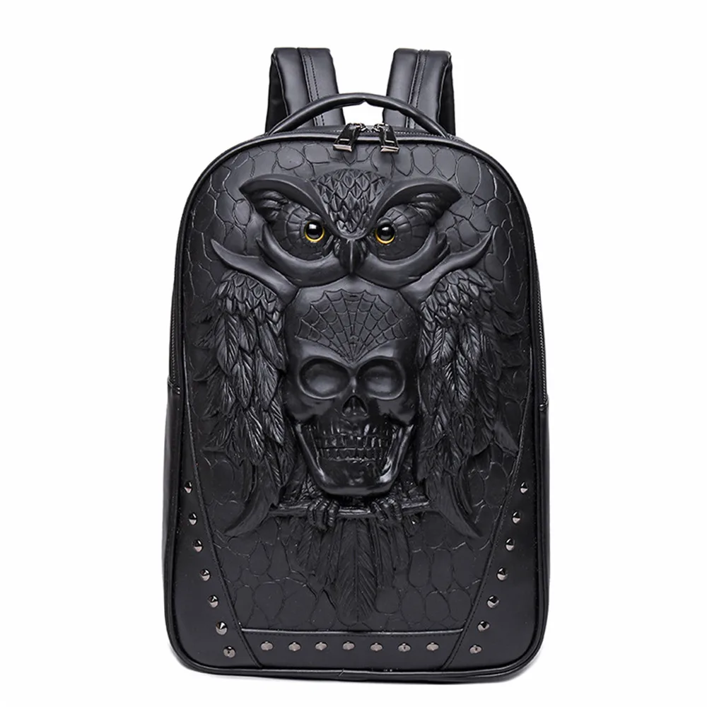 

The Owl and Skull Head Backpack Such Cool Daypack PU