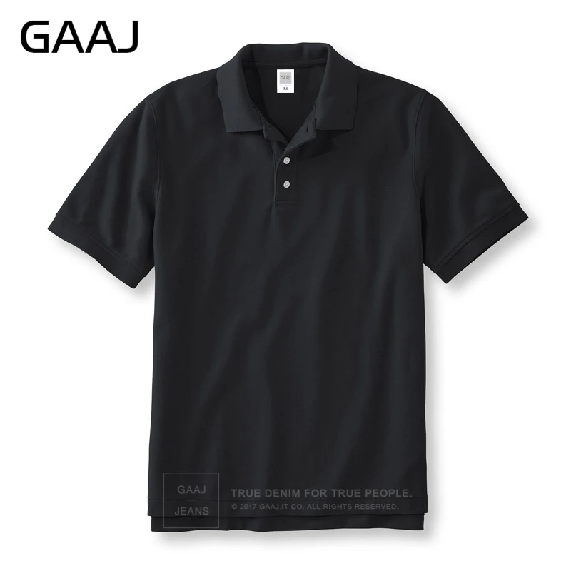 GAAJ, 100 хлопок, рубашка поло для мужчин,, брендовые рубашки для мужчин, короткий рукав, летняя модная одежда, цвет винный, синий, серый, красный, темно-синий, мужские Поло - Цвет: Black
