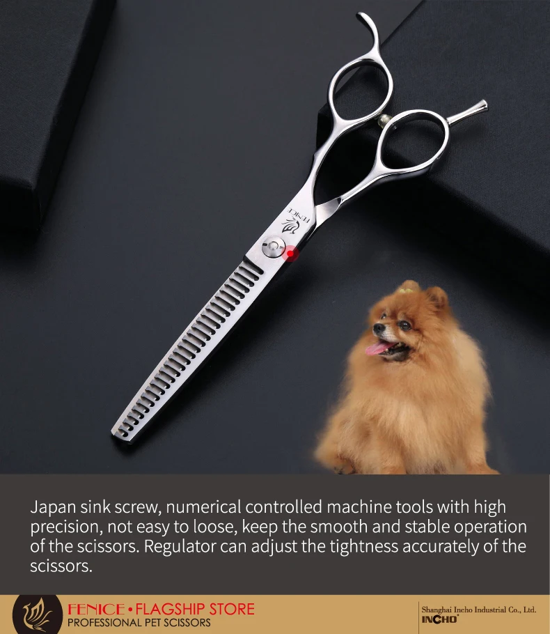 Fenice профессиональные ножницы для стрижки собак 6,5 дюйма, филировочные ножницы для собак и кошек, волосы животных, японская сталь