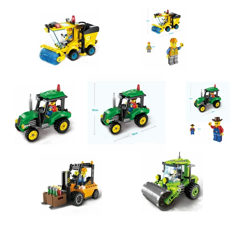 

4 type DIY 102pcs Civilized City Sweeper Assembled Model Legoings Building Blocks Toys Kit Educational Children Birthday Gifts