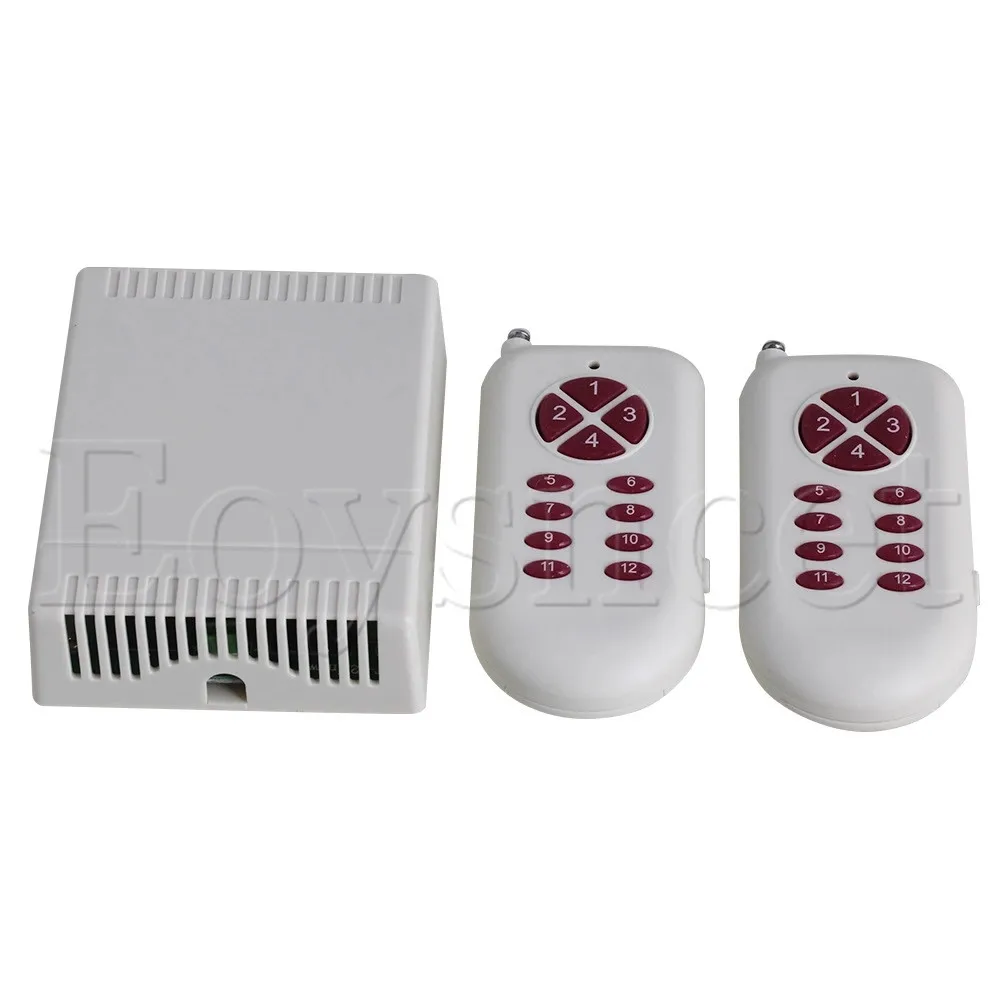 

2 Red-Key Transmitter 12V 12CH 433MHz 150M Door Remote Controller