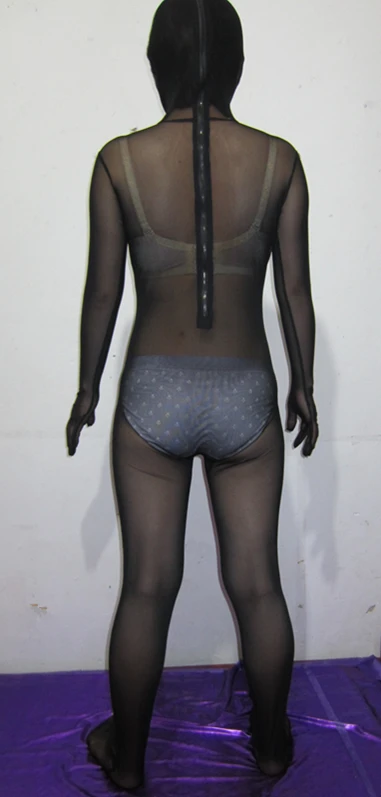 Черные прозрачные шелковые колготки унисекс Костюмы Зентаи|fetish zentai|zentai transparentsheer
